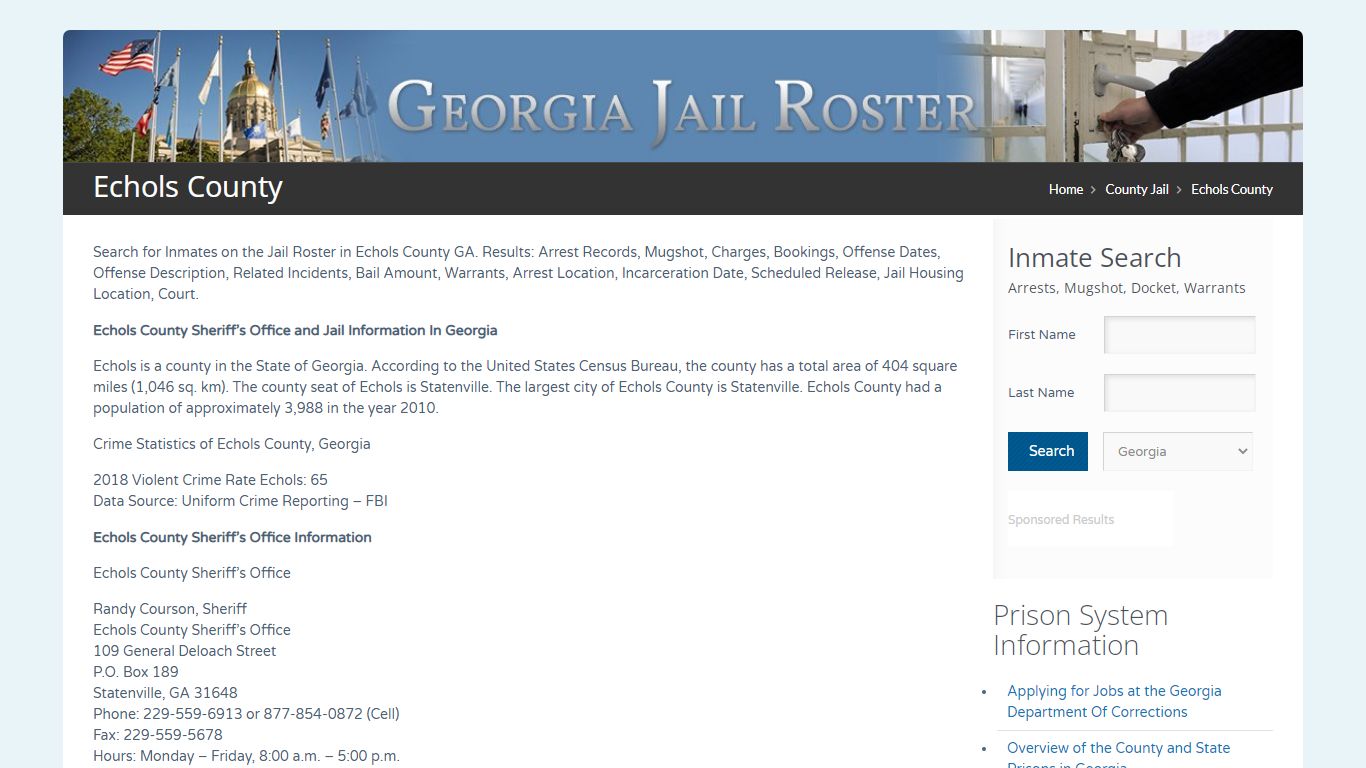 Echols County | Georgia Jail Inmate Search